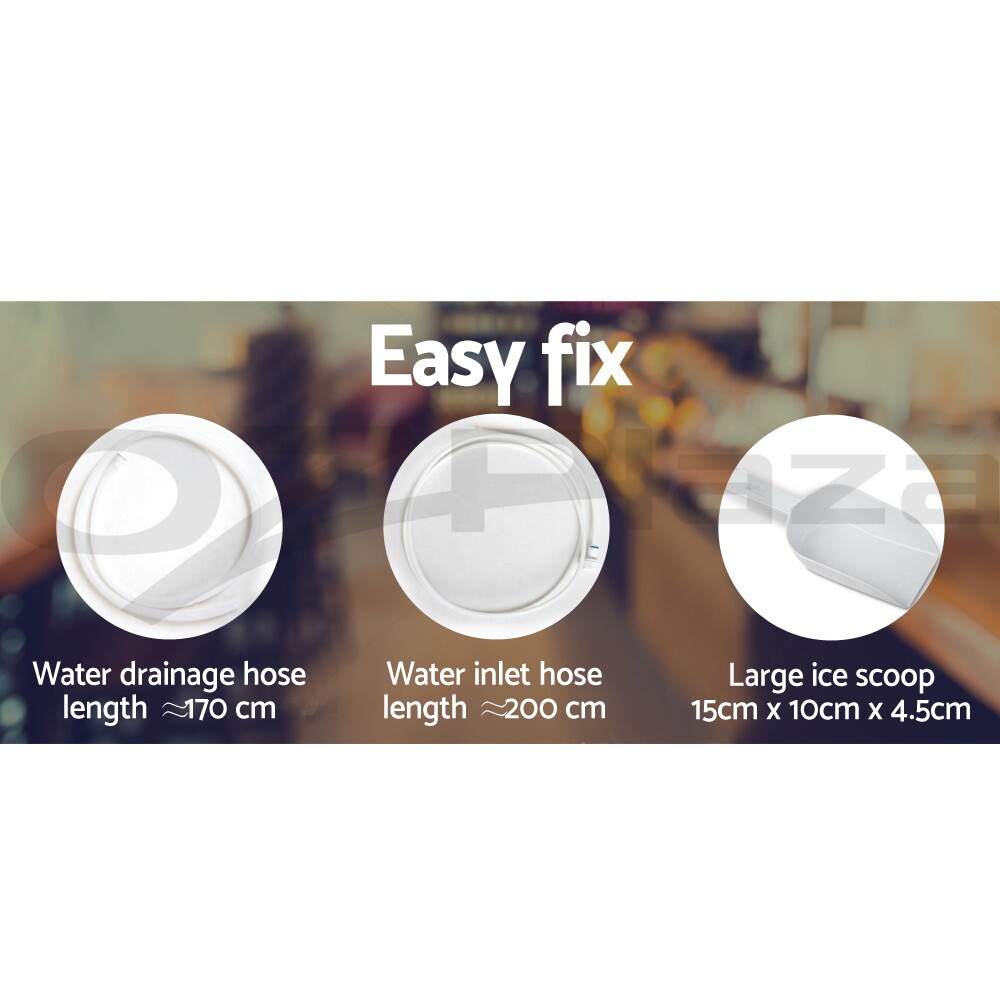 Devanti Commercial Ice Maker Machine Portable Ice Cube Tray Stainless