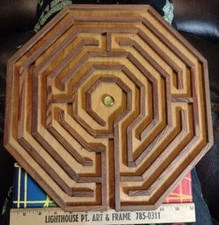 Handmade Labyrinth Maze Wooden Toys Brain Teaser Puzzle 