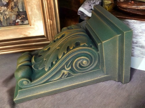 Oak Leaf Corbel x1 Shelf Royal Green Indoor & Outdoor - Picture 6 of 12