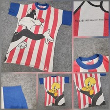 VTG 90s 1990s Looney Tunes Mens LT L Large T Tall Single Stitch AOP T Shirt USA