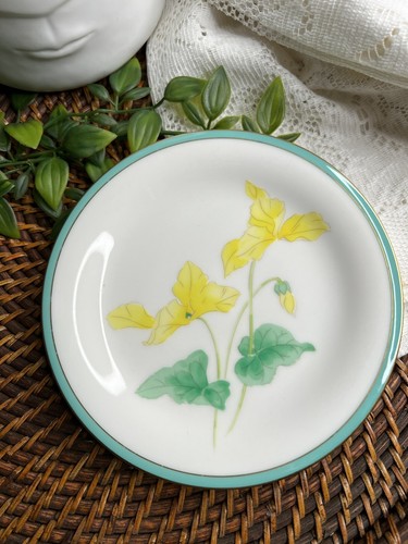 Dessert Plates • Floral Wildflower Design • Mismatch Green Yellow White Cottage - Picture 5 of 11