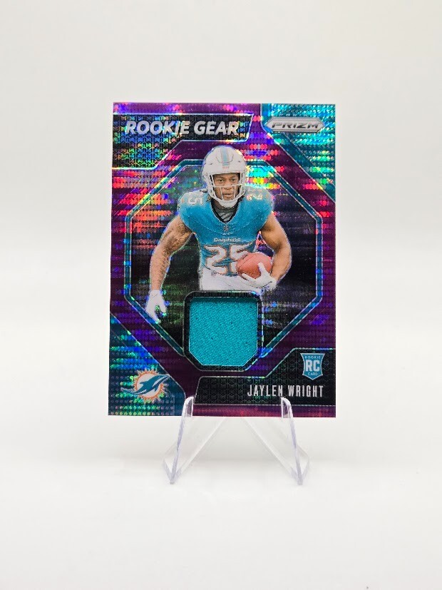 Jaylen Wright 2024 Panini Prizm RC Rookie Gear Patch Purple Pulsar #RG-JWT
