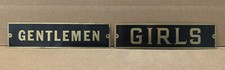 Vintage Gentlemen Girls Restroom Sign Bathroom Brass Men Women Ladies Rest Room