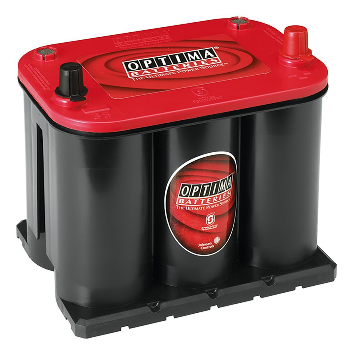 Batterie Optima RTR3.7 Red Top AGM 12V 44ah 730A pour moteur essence et diesel