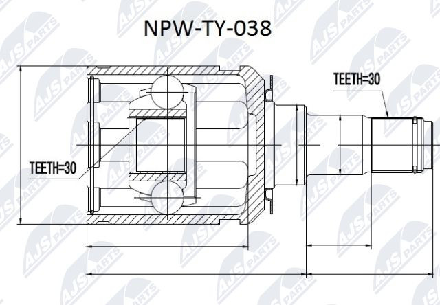 JOINT KIT DRIVE SHAFT NPW-TY-038 FOR LEXUS TOYOTA LAND/CRUISER/100 4.7L 8cyl LX - Image 6