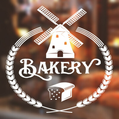 Bäckerei Wandaufkleber Aufkleber Grafiken Shop Brot Laib Kunst Business Backen bk17