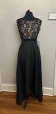 DJ Jaz Long black dress 8 Occasion Lace Party Prom NWT 