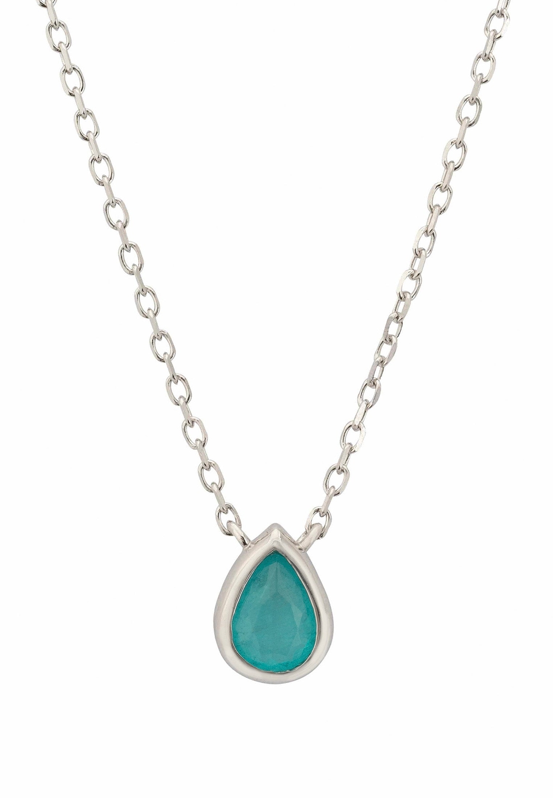Harriett Mini Lacrima Paraiba Tormalina Ciondolo Collana Argento
