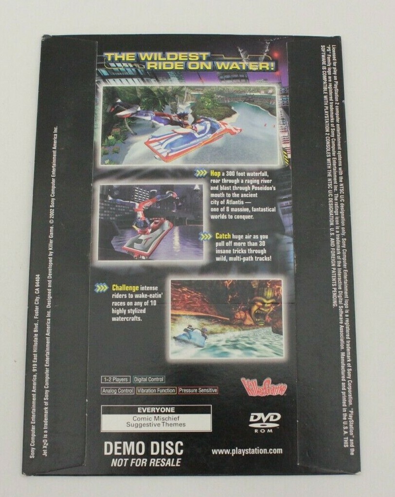 Jet X2O Demo Disc (PlayStation 2 PS2 2002) Used Tested and Working
