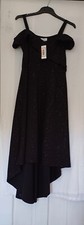STUNNING PARTY DRESS BLACK & Silver sleeveless back length 54" New with tag 14.