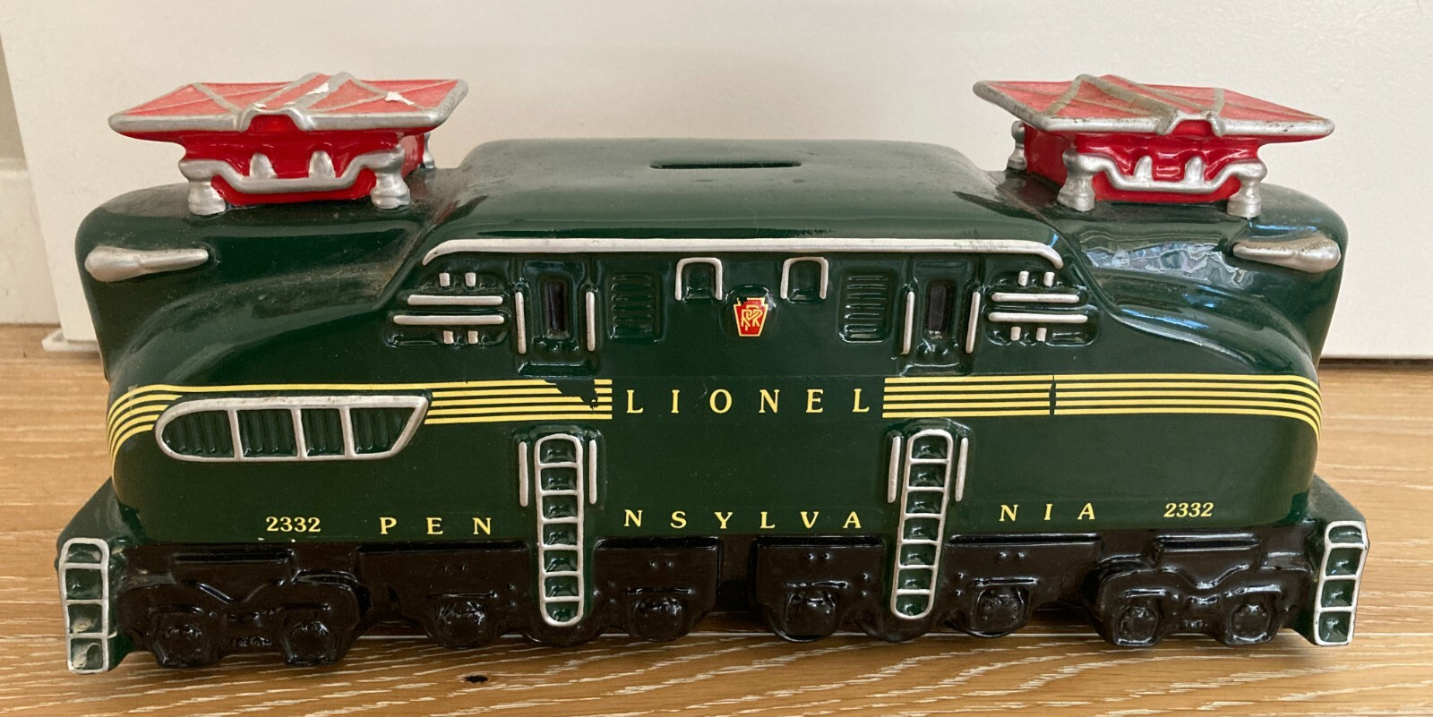 Licensed LIONEL Train 2332 Pennsylvania Piggy Bank 11 3/4” L x 3 3/4” W x 5” H
