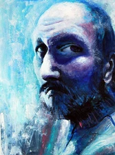 ORIGINAL Portrait EXPRESSIVE ART acrylic painting MODERN ABSTRACT mystical FACE