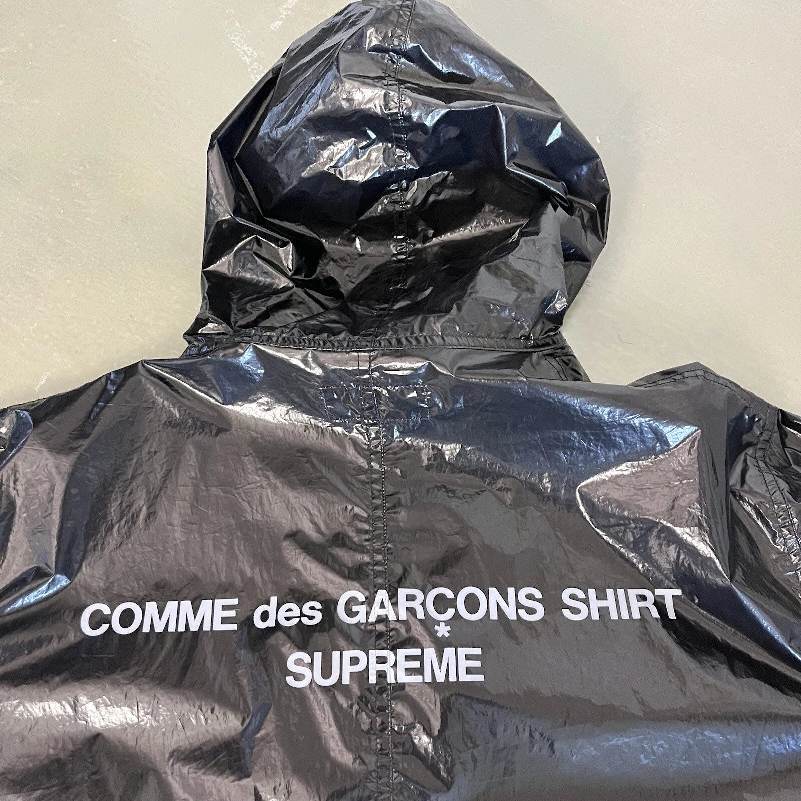 CHEMISE SUPREME COMME DES GARCONS CDG noire fishtail parka L SS17 AUTHENTIQUE