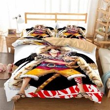 One Piece Luffy Quilt Cover Set Duvet Doona Cover Single Double Queen King