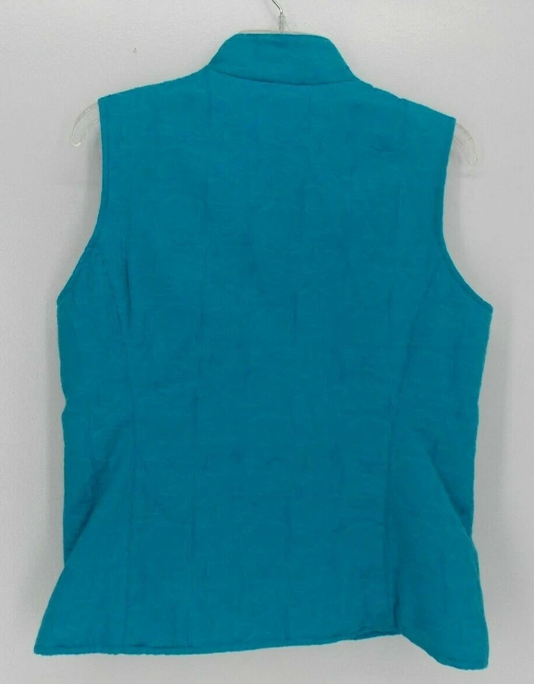 EP Pro Golf Vest Women's Size S Aqua Blue Lined Stretch Cotton Blend Full Zipper - Image 3 of 4