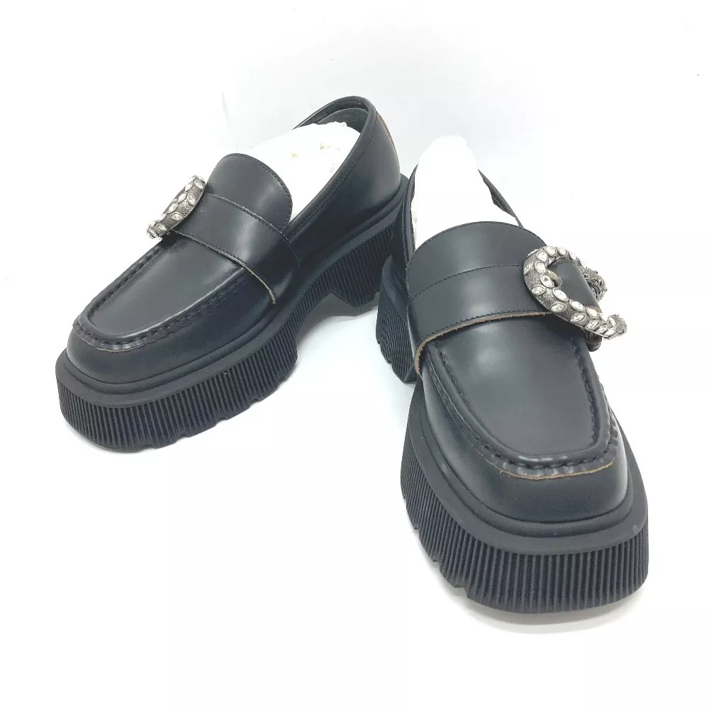 Mocassins GUCCI Duonysus à semelles épaisses chaussures mocassins cuir noir