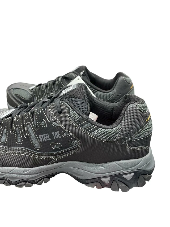Skechers Men's Cankton Steel Toe Shoe Electrical Hazard Rated Black/Charcoal 8 - Image 3 of 4