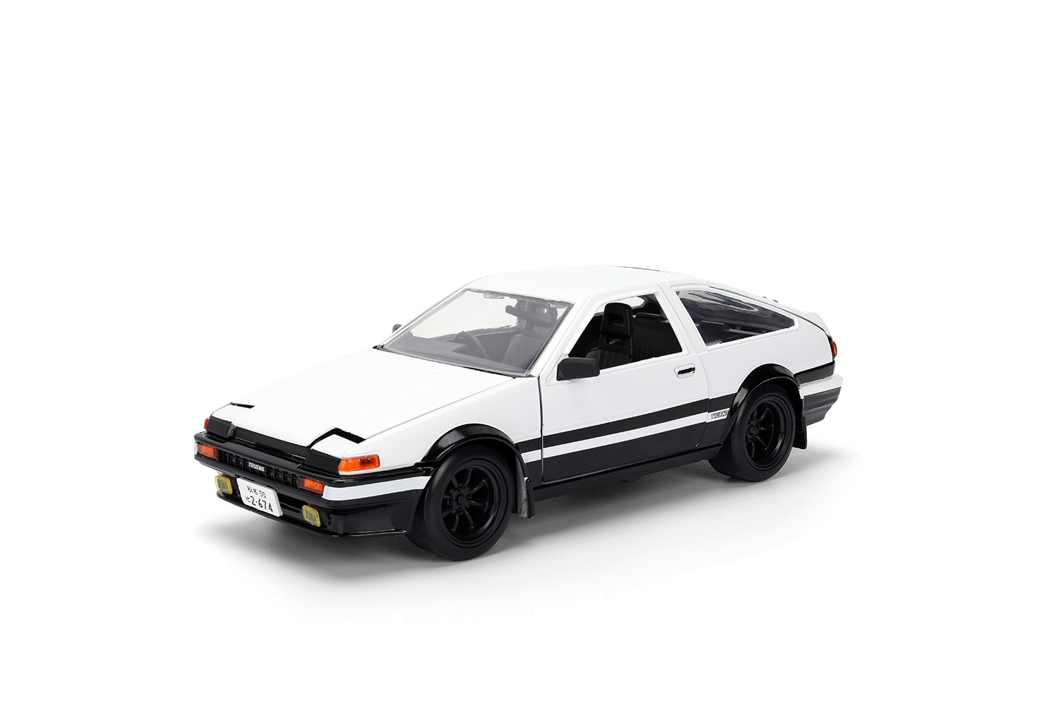 JADA INITIAL D TOYOTA TRUENO AE86 1/24 with TAKUMI FIGURE BLACK / WHITE 34501