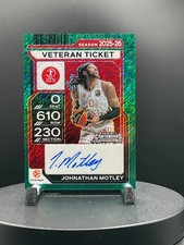 2025-26 Contenders EuroLeague Premium Ticket Auto Green Shimmer Johnathan Motley