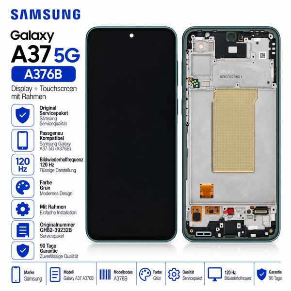 Original Samsung Galaxy A37 5G A376B Super Amoled Display Rahmen GrüN-image