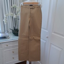 Sisley Womens 100 Italian Tan Leather Straight Leg Ankle Pants IT38/US2