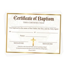 YHNTGB 50Pcs Baptism Certificates for Church Blank Baby Dedication Award for ...