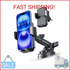 3-in-1 Car Phone Holder 122 LBS Strongest Suction  Stable Clamp Arm 360  Adju