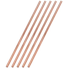 5PCS Pure Copper round Rod Length 15.7" Dia 1/8" for Grounding, Gardening, and C