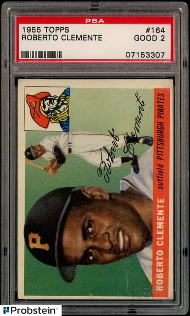 1955 Topps #164 Bob Roberto Clemente Pittsburgh Pirates RC Rookie HOF PSA 2 GOOD