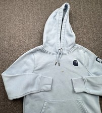 Carhartt Hoodie Sweatshirt Women s Sz Medium 8-10 Relaxed Fit Pullover Blue