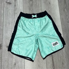 Disney Mickey Mouse Mint and Black Swim Shorts 7/8