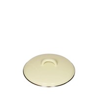 Riess Deckel Mit Chromrand Ø16Cm Pastell Gelb Emaille