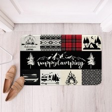 Camping Adventure Bathroom Rug Mat for Home Decor,RV Camper for Travel Traile...
