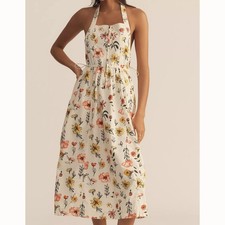 Daily Practice By Anthropologie Relaxed Midi Dress Halter Floral Print S 288052