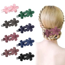 8pcs Flower Flat Claw Clips for Women Non-Slip Small Flat Hair Clips Matte Fr...