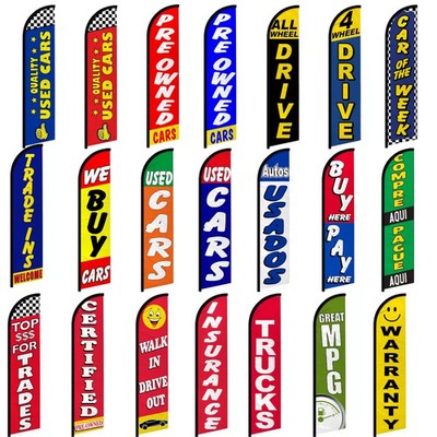 Auto Dealer Windless Full Sleeve Business Flags Top Dollar for Trades Buy Here