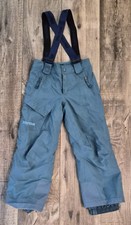 Marmot Snow Pants Youth Size S Teal Bib Suspenders Overalls Ski Snowboard - Read