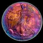 American Silver Eagle 2007 Uncirculated 1oz .999 $1 Coin Monster Rainbow Toning