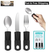 Adaptive Utensils, Adaptive Utensils 3pcs for Hand Tremors,Elderly, Arthritis...