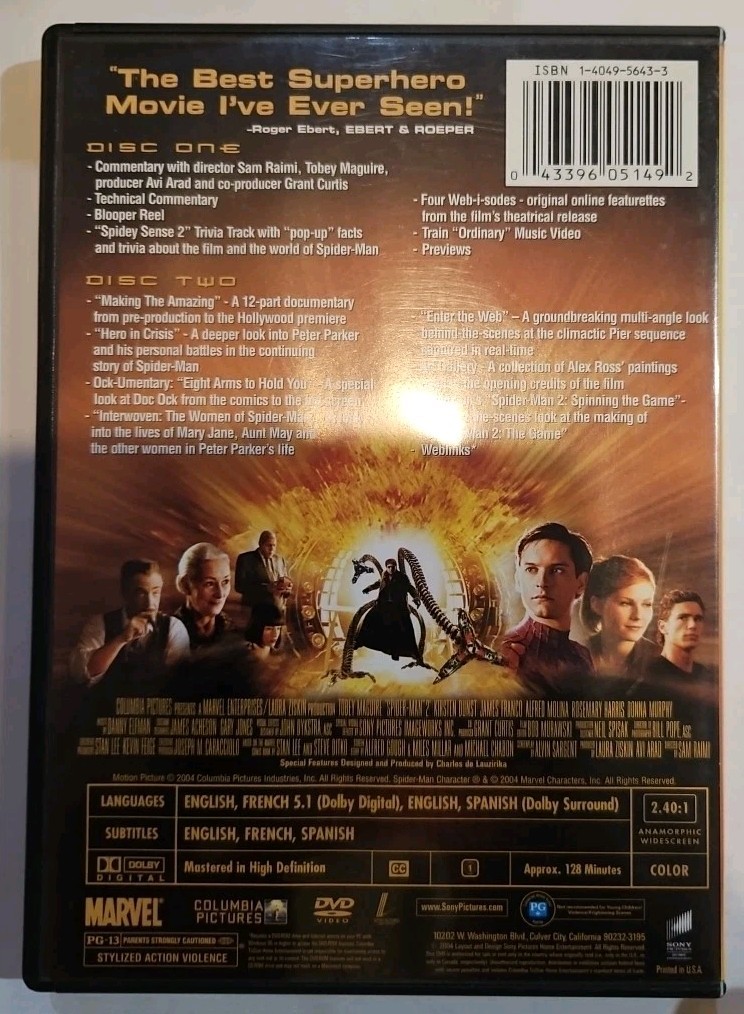 Spider-Man 1, 2, 3 (DVD, 2007, 3-Disc Set) for sale online | eBay