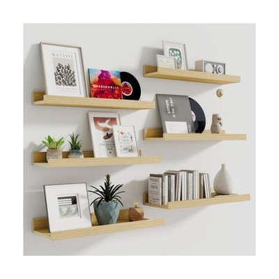 Fun Memories Picture Ledge Shelf, 16 Inch Long Floating Shelves Set of 6, Pic...