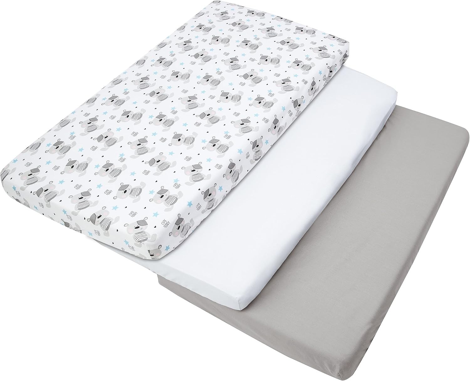 Medi Partners Lenzuola Lettino Set 3 Neonato 60x120-100% Cotone foto 2