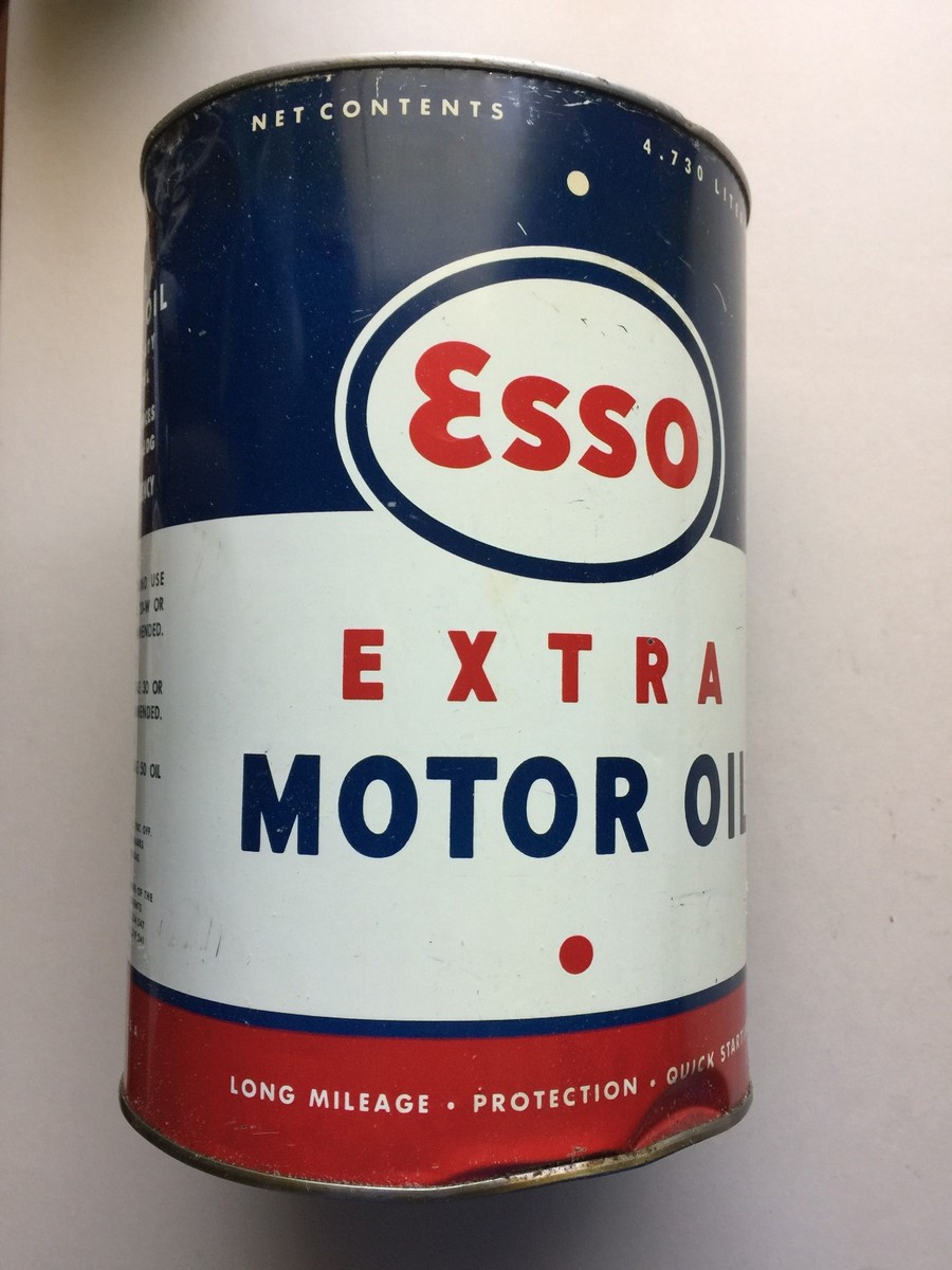 Vintage Esso Extra Motor Oil Five Quart Can | eBay
