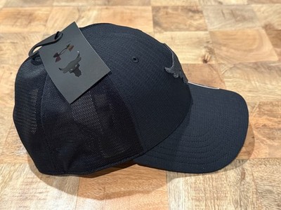 NWT Under Armour Project Rock Trucker Hat Cap Black Brahma Bull Gym Snapback