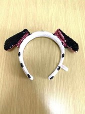 Disney 101 Dalmatians Sequin Headband Black  Pink Dog Ears Used
