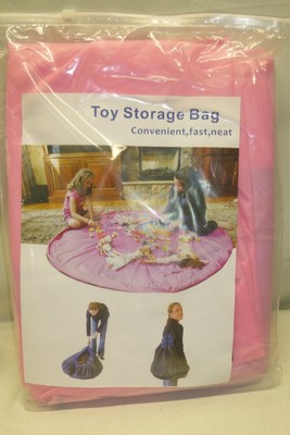 Toy Storage Bag Pink Draw String Convenient Plastic Storage easy clean up
