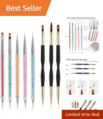 Complete 8PCS Nail Art Brush Set: Dual-Ended for Ultimate Creativity