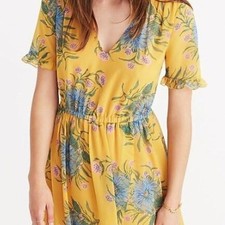 Madewell Sweetgrass Ruffle-Sleeve Dress in Painted Blooms Size 00