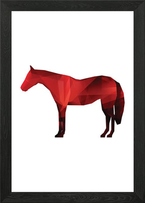 Poly Pferd gerahmtes Wandbild Poster Leinwanddruck Bild