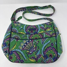 VERA BRADLEY Green Paisley Zip Hipster Crossbody Bag